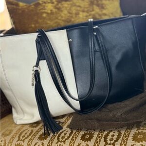 ALDO Black and White Tote Bag